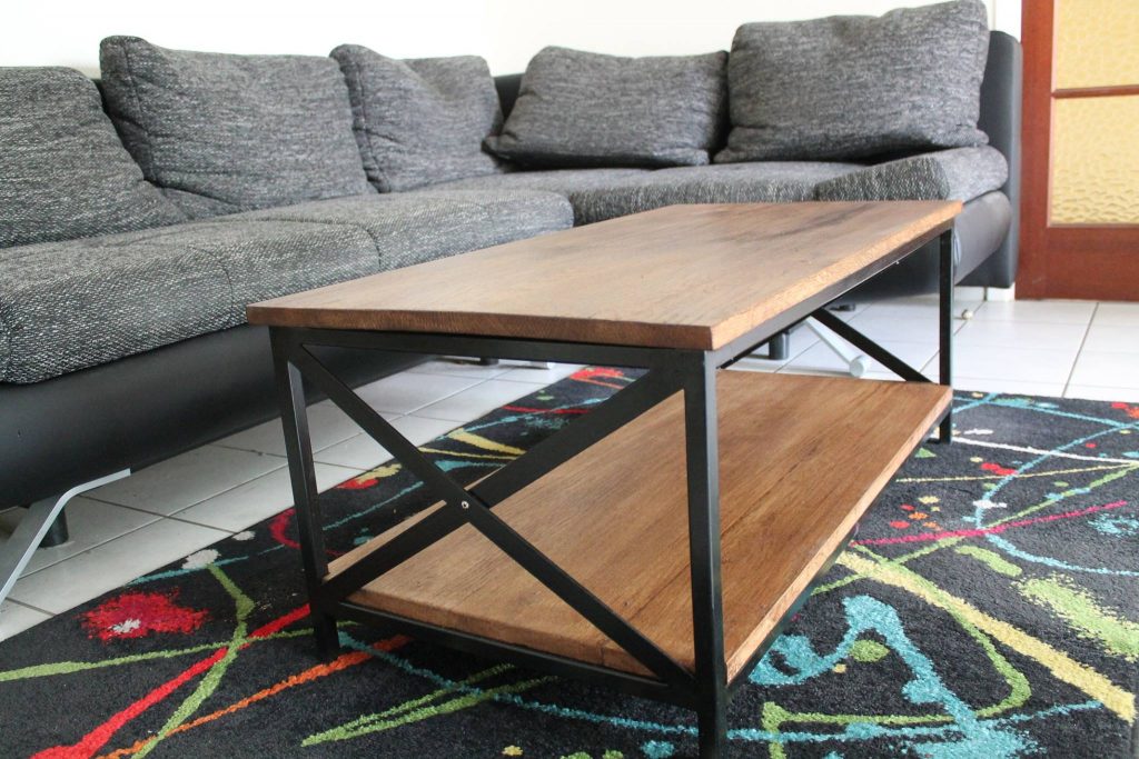 Table basse industrielle bois/métal par BMD
