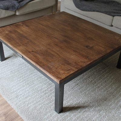 Table basse métal/bois carrée | Style industriel