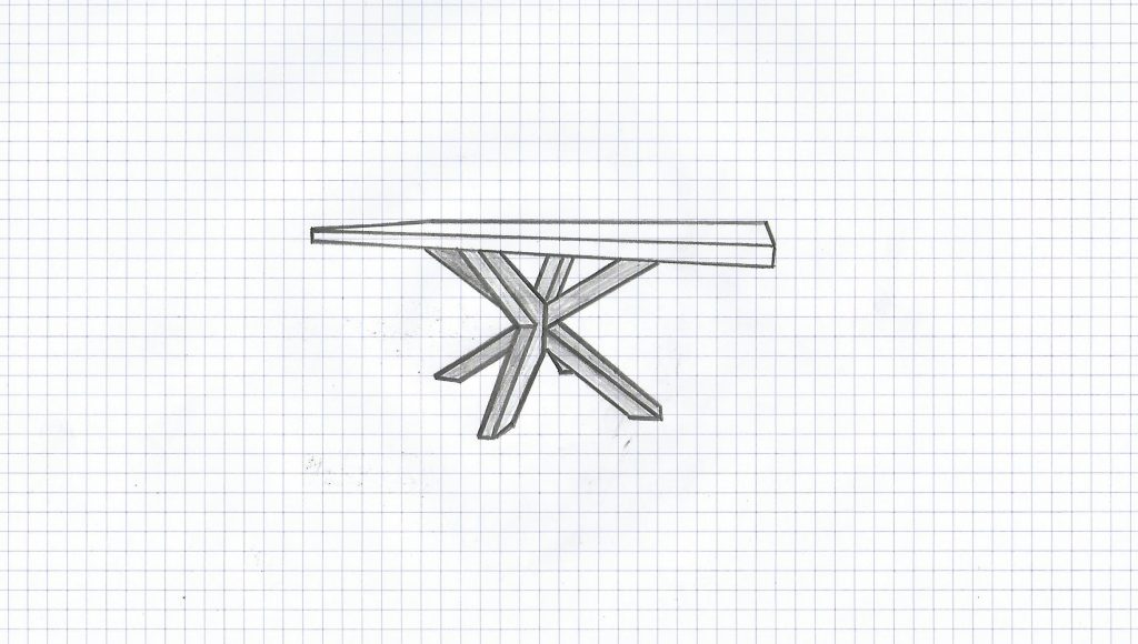 Croquis Table à manger Béarn Métal Design