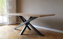 Table à manger pied mikado fin Béarn Métal Design