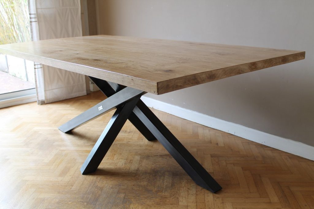 Table à manger pied mikado fin Béarn Métal Design