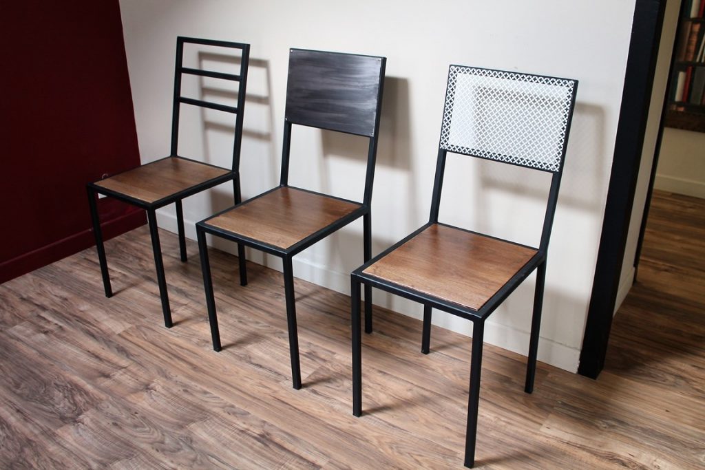 Chaises bois/métal différentes finitions Béarn Métal Design