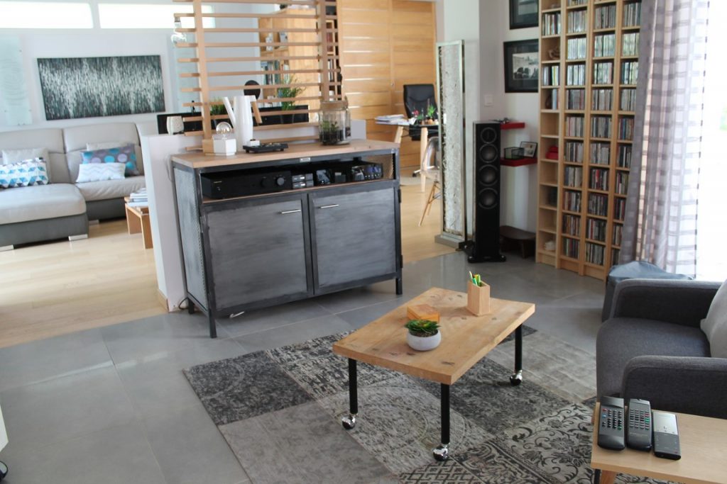 Buffet bois/métal effet brossé 2 portes Béarn Métal Design