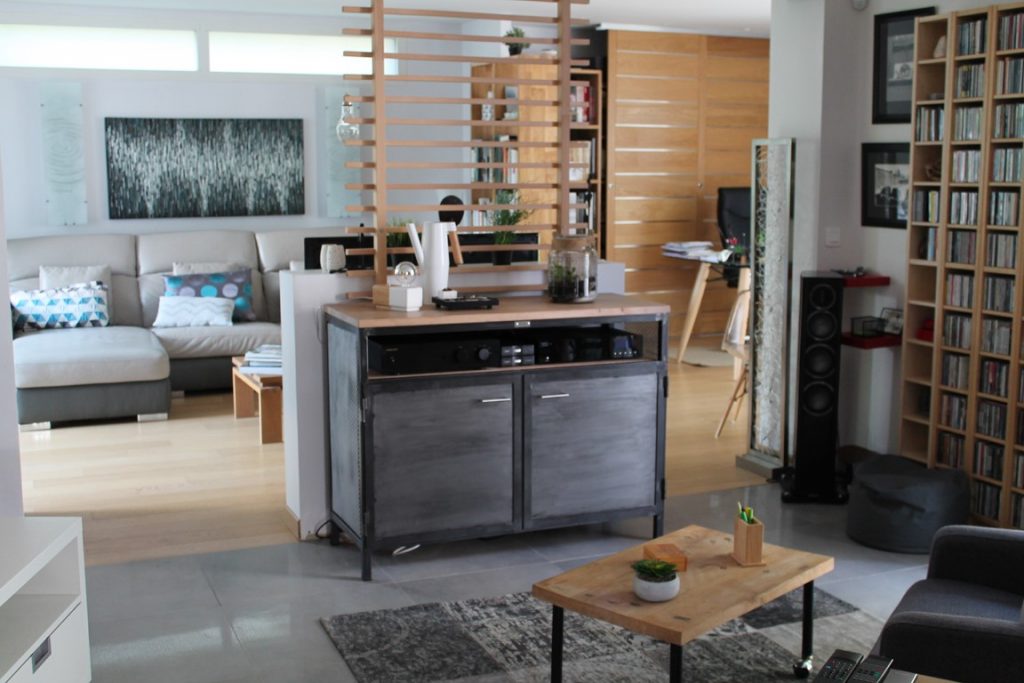 Buffet bois/métal effet brossé 2 portes Béarn Métal Design
