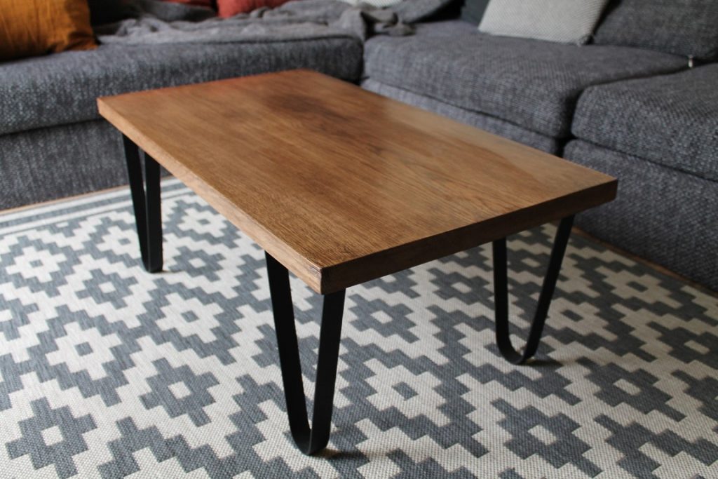 Table basse bois/métal piètement en V Béarn Métal Design