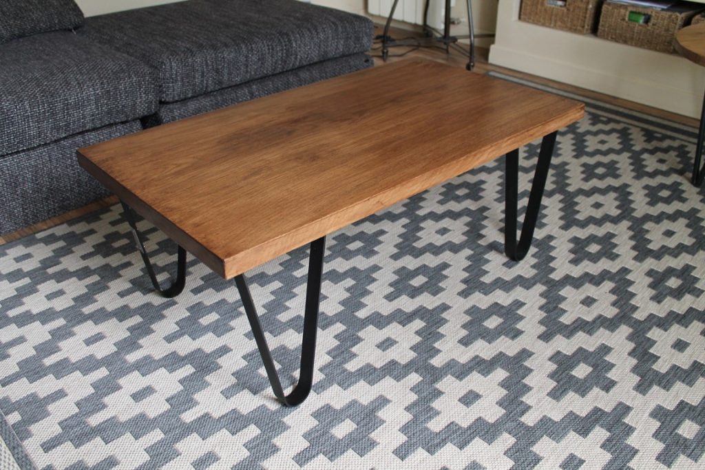 Table basse bois/métal piètement en V Béarn Métal Design