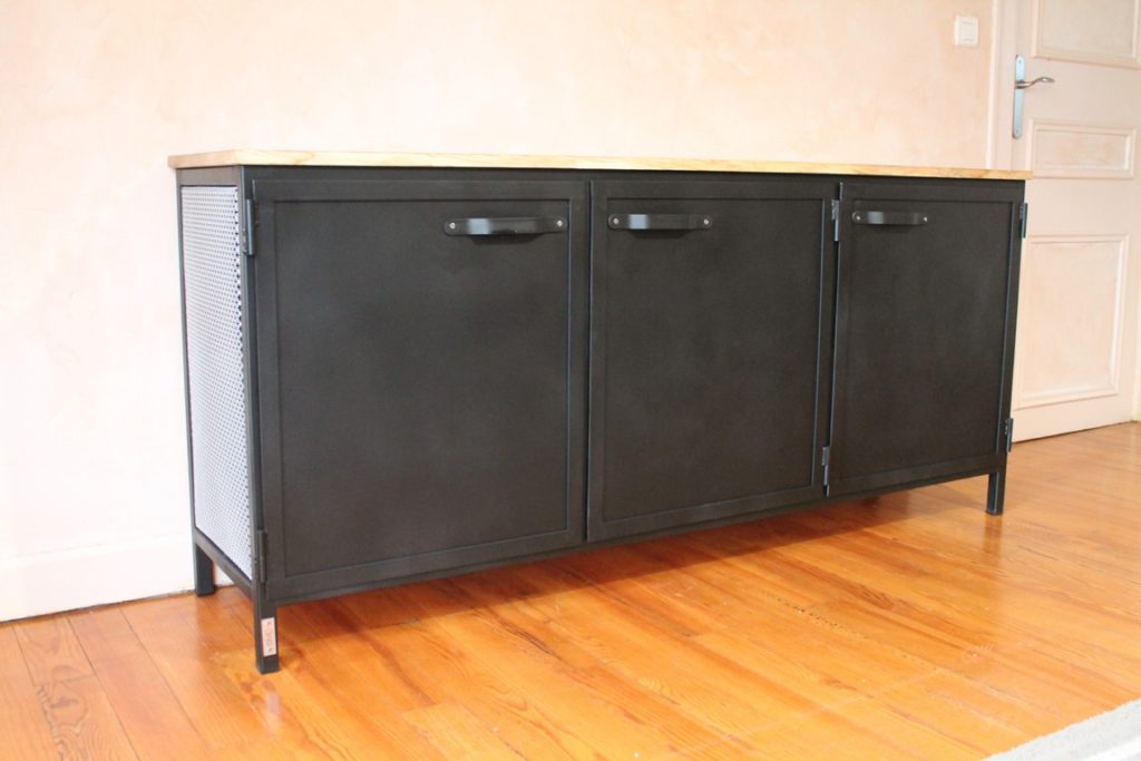 Buffet bois/métal 3 portes avec poignées Béarn Métal Design