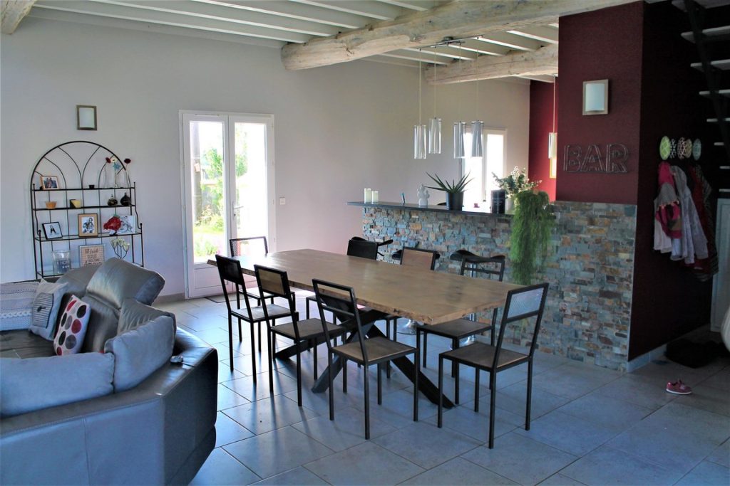 Ensemble table à manger et chaises bois/métal Béarn Métal Design
