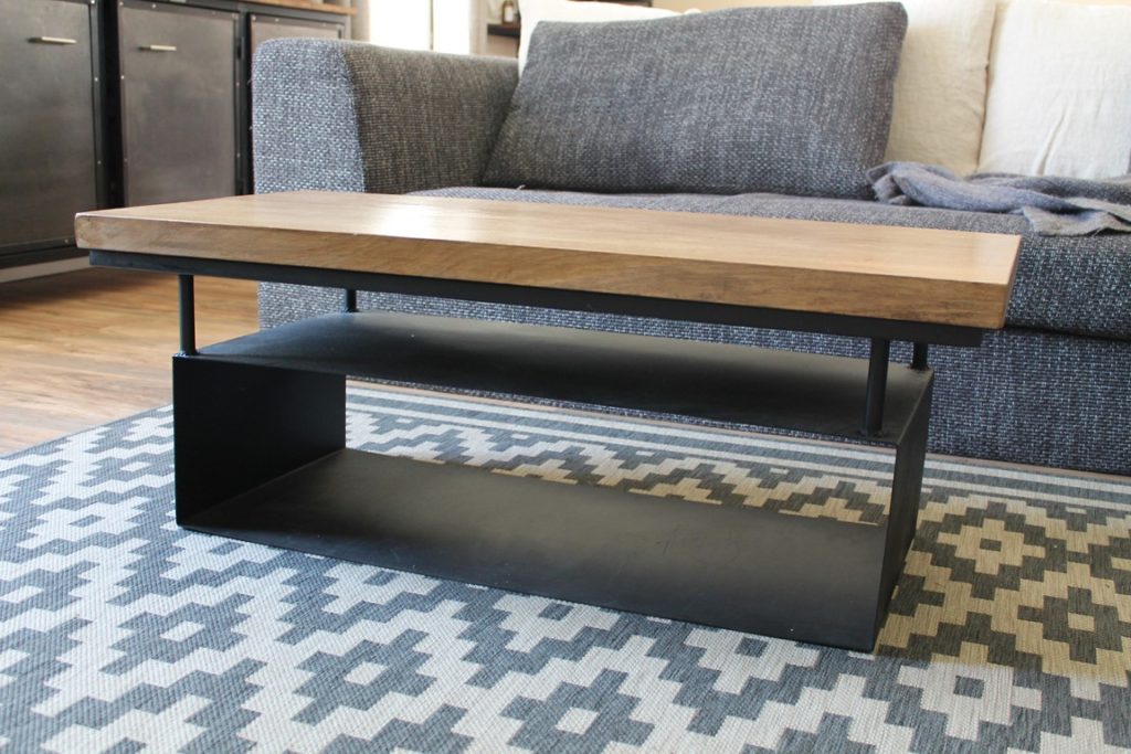 Table basse bois/métal avec rangement Béarn Métal Design