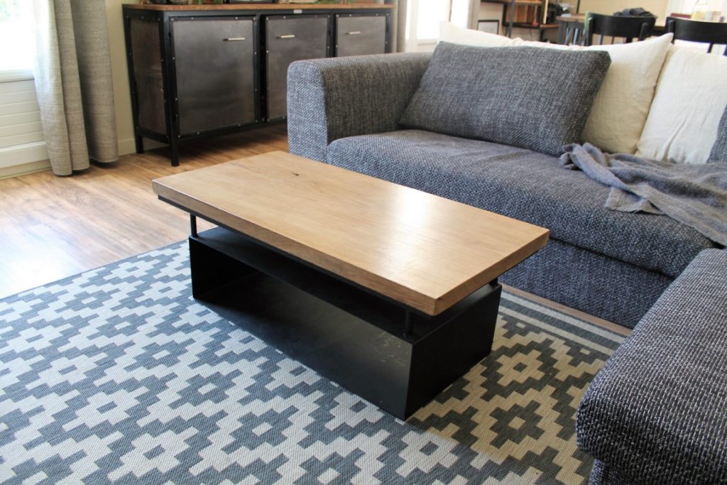 Table basse bois/métal avec rangement Béarn Métal Design