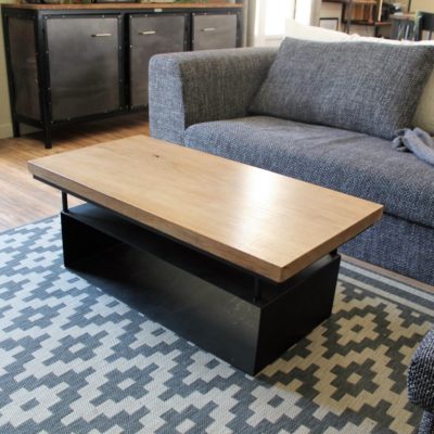 Table basse bois/métal avec rangement Béarn Métal Design
