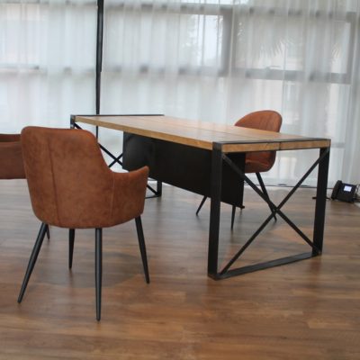 Table bureau bois/métal, finition moderne Béarn Métal Design