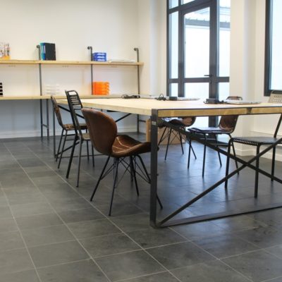 Table bureau bois/métal, finition moderne Béarn Métal Design