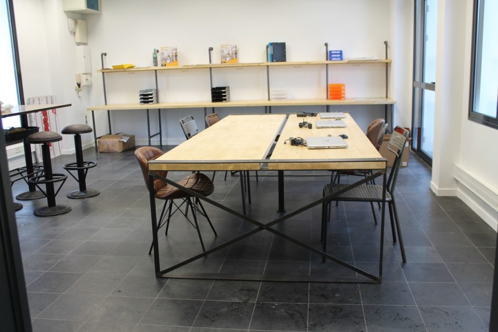 Table bureau bois/métal, finition moderne Béarn Métal Design