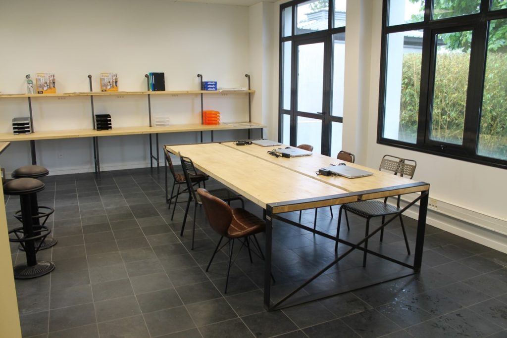 Table bureau bois/métal, finition moderne Béarn Métal Design