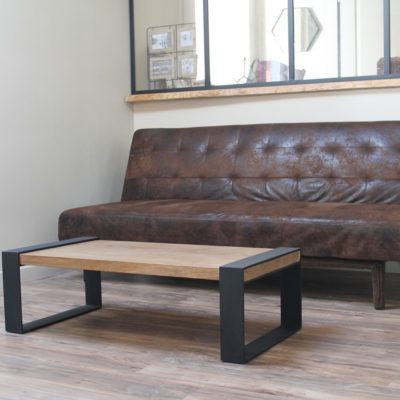 Table basse bois/métal finition moderne Béarn Métal Design