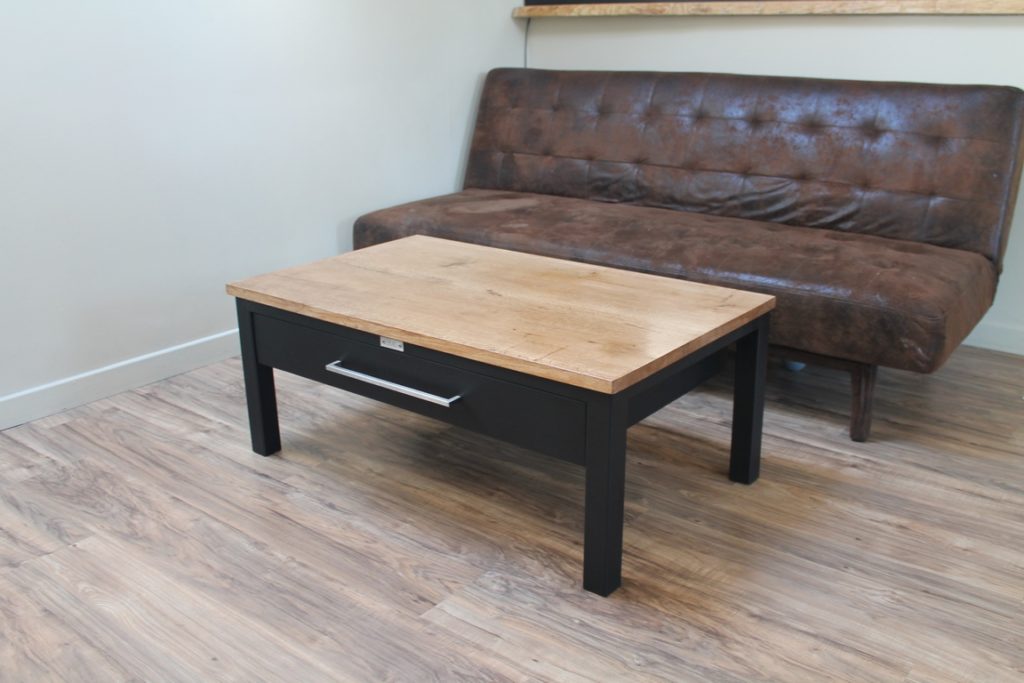 Table basse avec tiroir bois/métal Béarn Métal Design