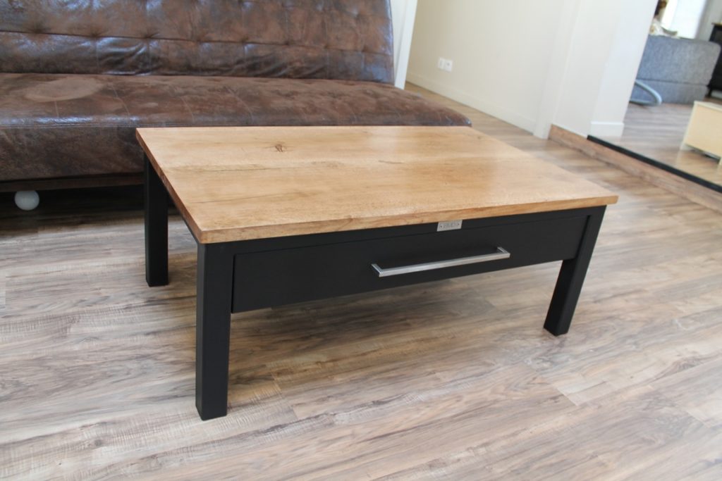 Table basse avec tiroir bois/métal Béarn Métal Design