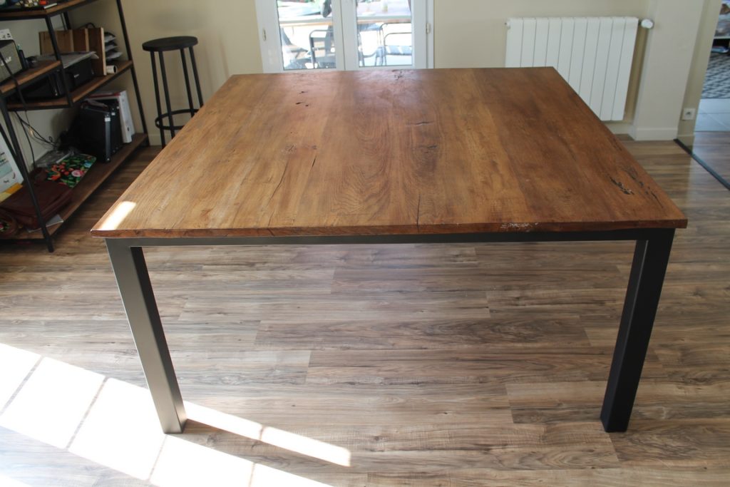 Table à manger bois/métal 4 pieds Béarn Métal Design
