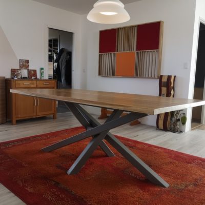 Table à manger bois/métal pied mikado Béarn Métal Design
