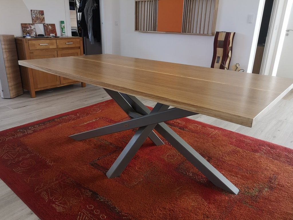 Table à manger bois/métal pied mikado Béarn Métal Design