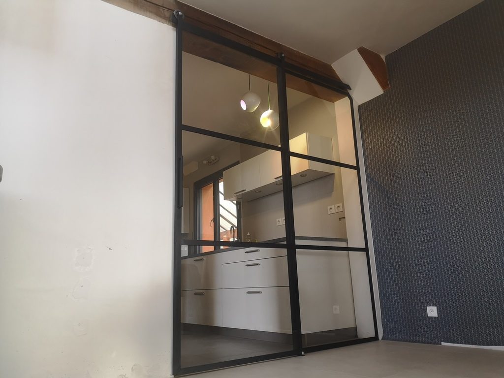 Porte verrière séparation cuisine/salon Béarn Métal Design