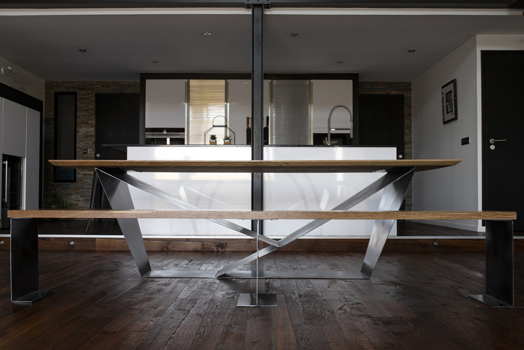 Table à manger design bois/métal Béarn Métal Design