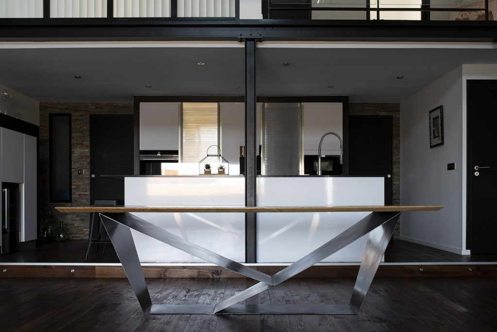 Table à manger design bois/métal Béarn Métal Design