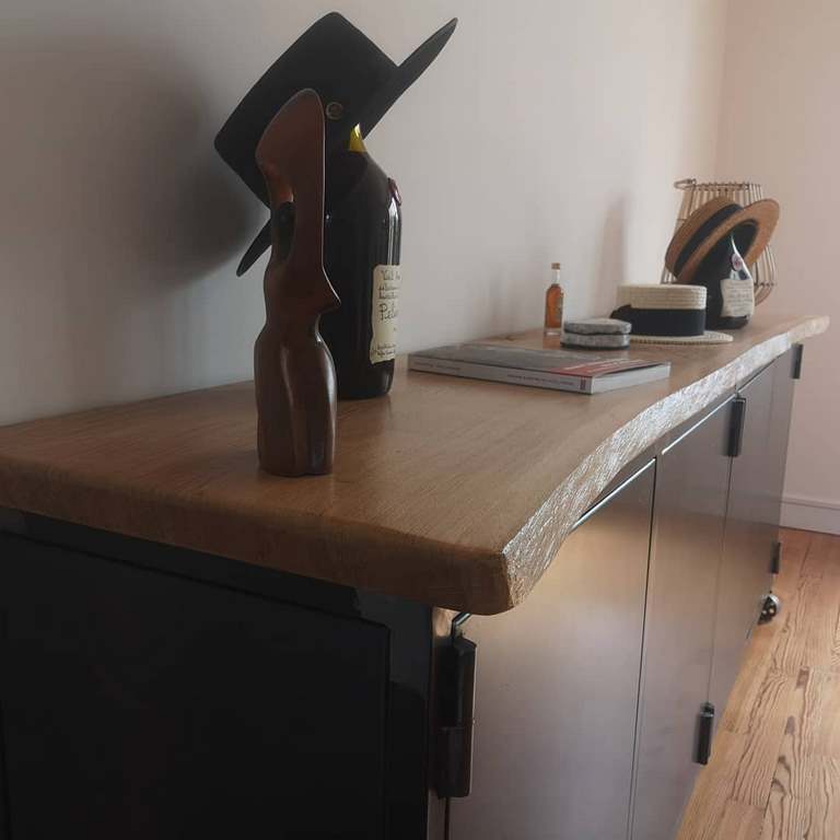 Buffet bois/métal finition brute par Béarn Métal Design
