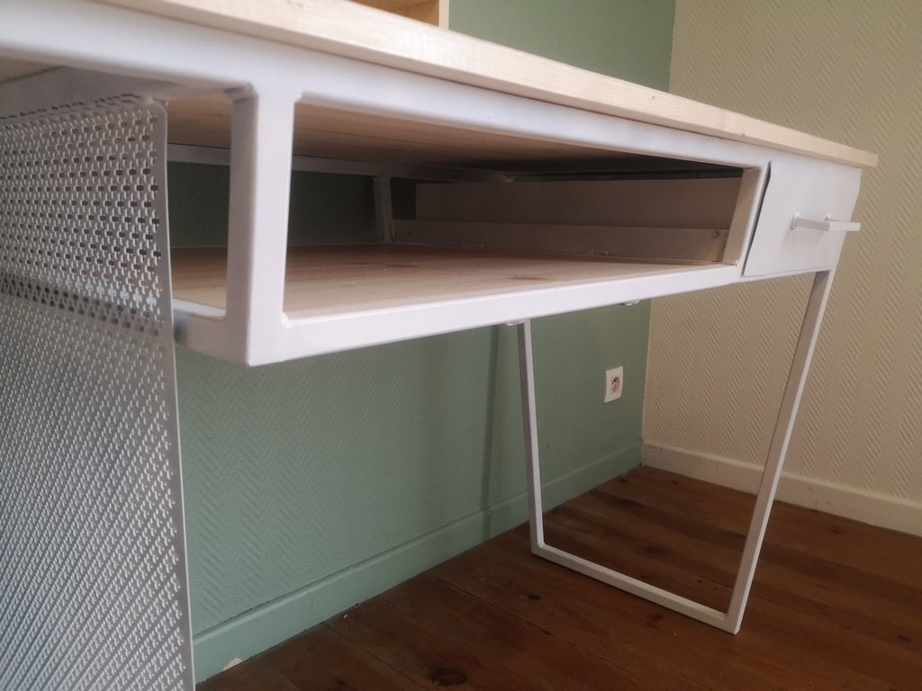 Bureau avec rangement bois/métal Béarn Métal Design