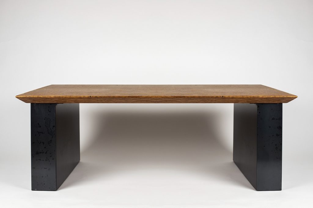 Table basse pieds acier et plateau bois Béarn Métal Design