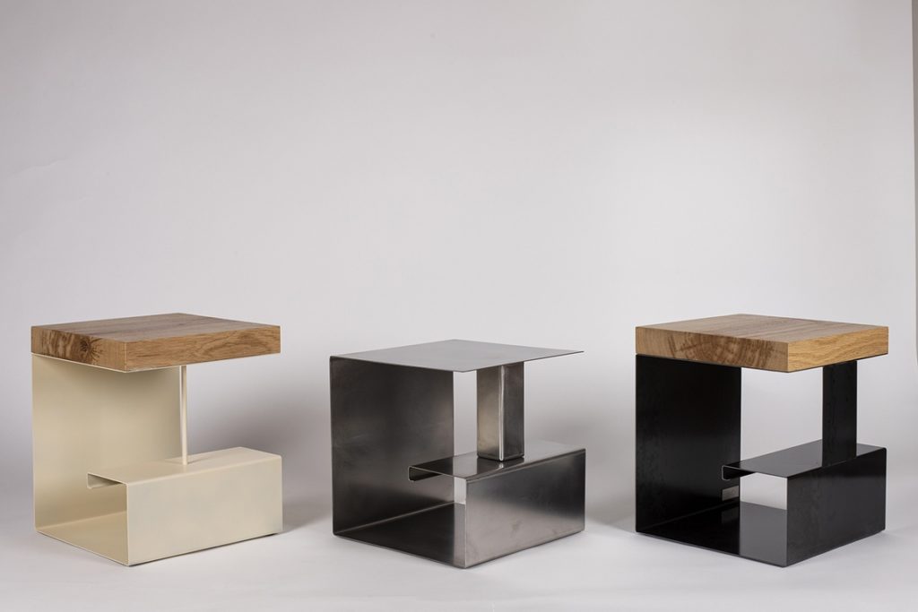 Table d'appoint 3 modèles métal/bois ou full métal Béarn Métal Design