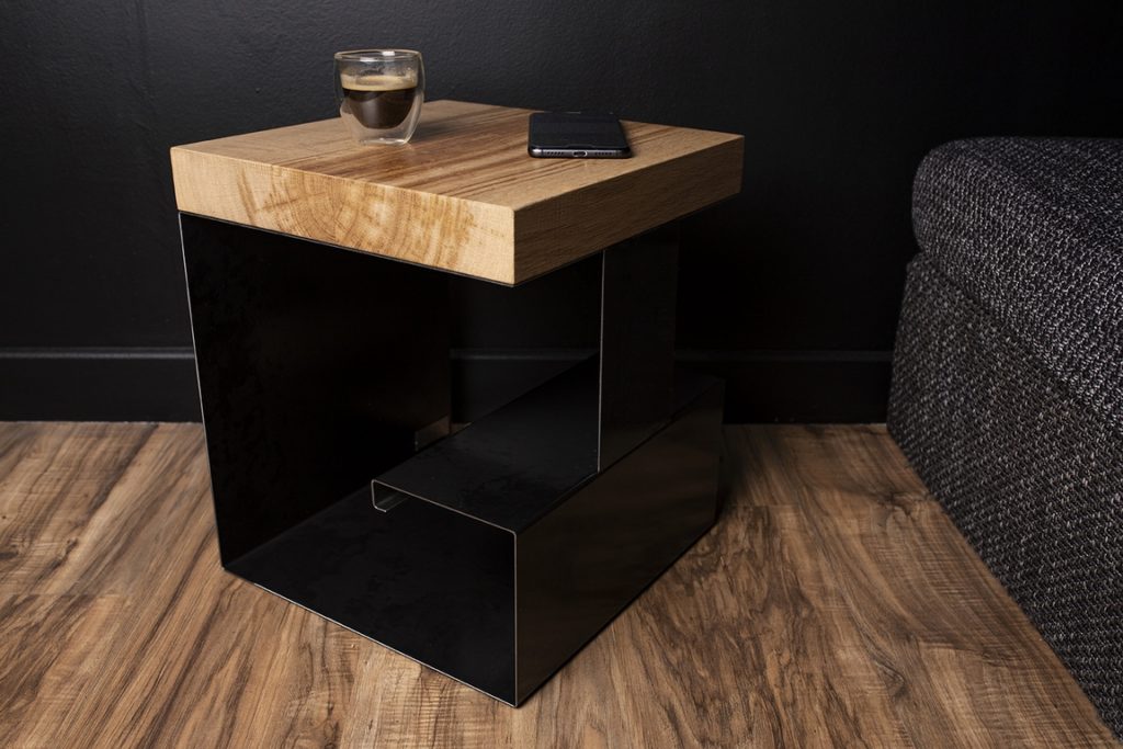 Table d'appoint métal/bois Béarn Métal Design