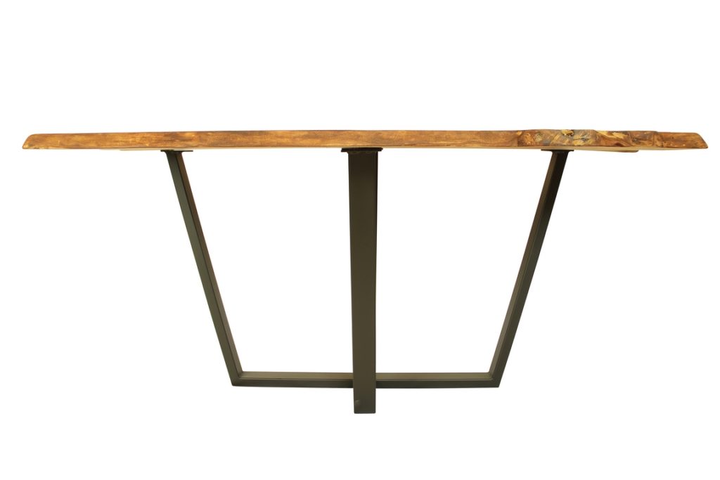 Table à manger plateau brut et pied métal Béarn Métal Design
