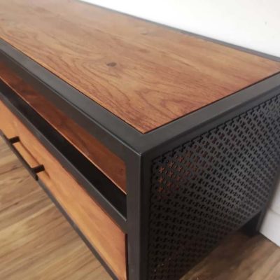 Meuble tv bas bois/métal industriel Béarn Métal Design