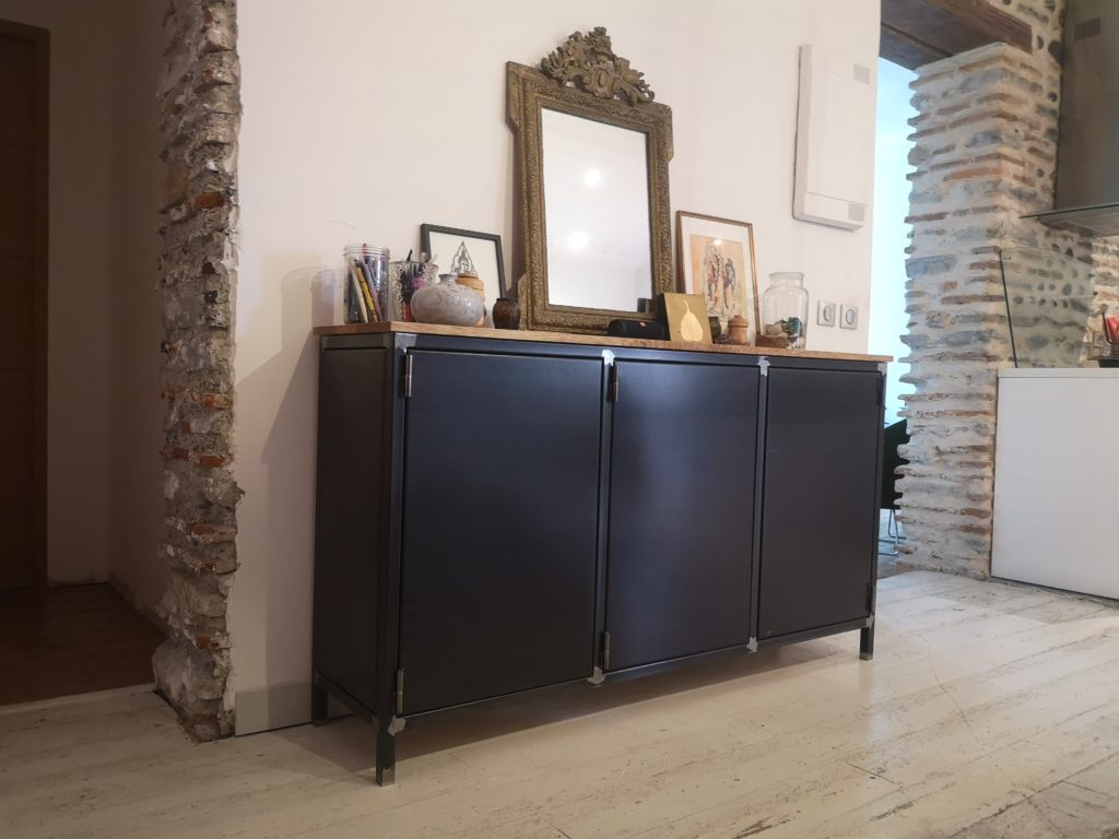 Buffet bois/métal par Béarn Métal Design