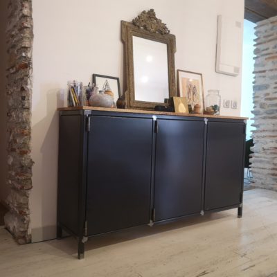 Buffet bois/métal par Béarn Métal Design