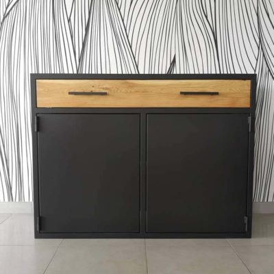 Buffet métal tiroir bois moderne par Béarn Métal Design