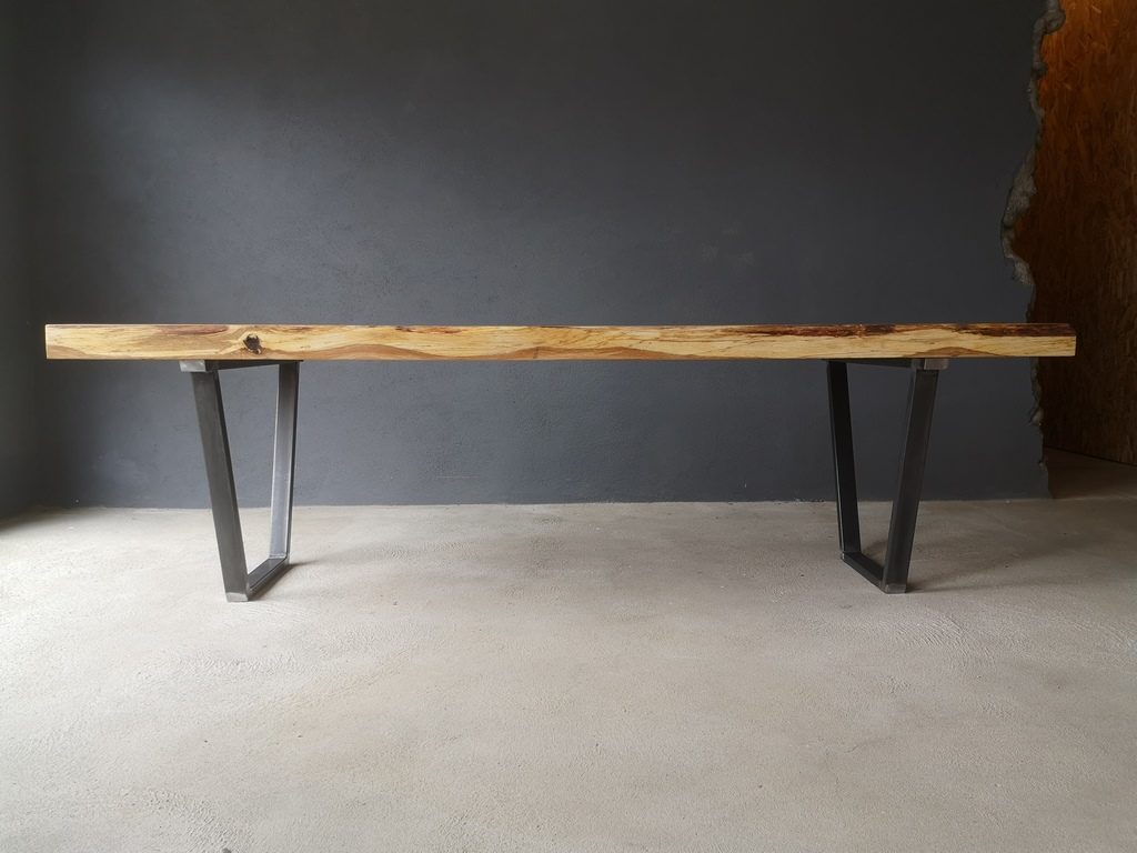 Table à manger bois/métal (plateau épais) par Béarn Métal Design