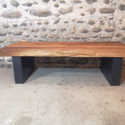 Table basse bois/métal par Béarn Métal Design
