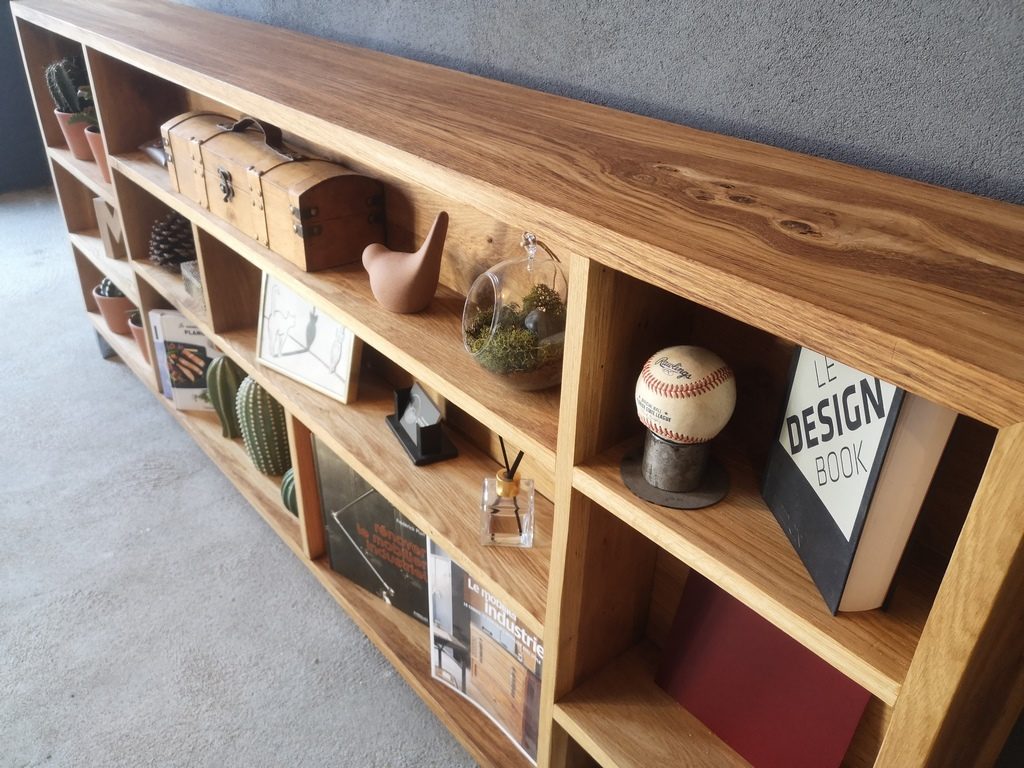 Buffet sur mesure bois et pieds métal par Béarn Métal Design